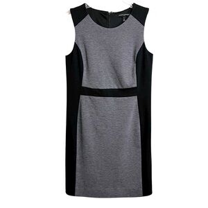 Banana Republic Factory Womens Colorblock Sheath Dress 6P Black Gray Career